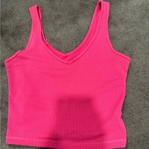 Vibrant Pink Ribbed Hollister Top